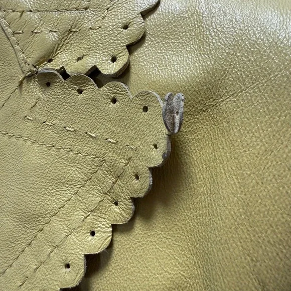 Vintage Y2K Cami NYC Western Cutouts Scalloped Edge Leather Jacket Size 16